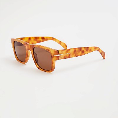 ÓCULOS DE SOL TRITON EYEWEAR QUADRADO ACETATO TARTARUGA AMARELO