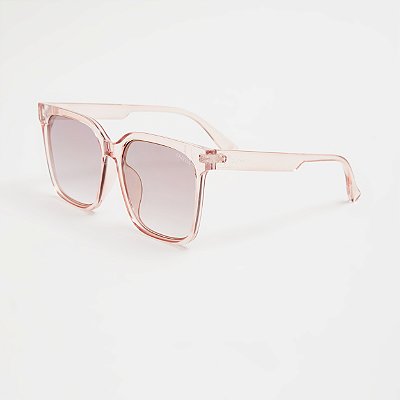 ÓCULOS DE SOL TRITON EYEWEAR QUADRADO ACETATO ROSA TRANSPARENTE