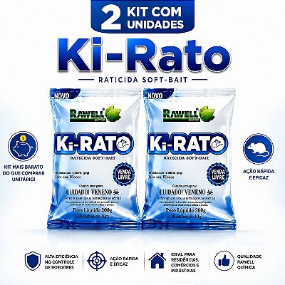KIT 2 Ki-Rato Soft Bait 200g - Rawell Química