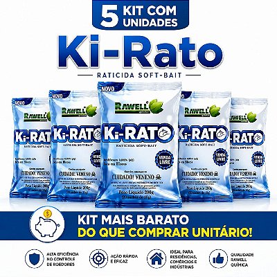 KIT 5 Ki-Rato Soft Bait 200g - Rawell Química