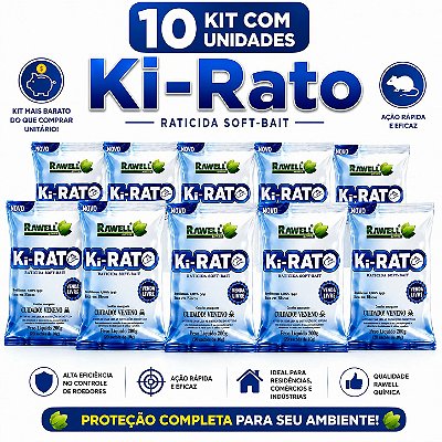 KIT 10 Ki-Rato Soft Bait 200g - Rawell Química
