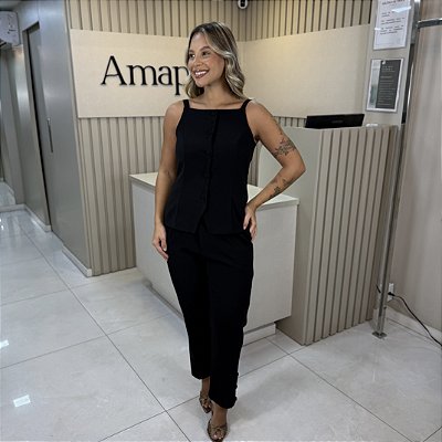 CALÇA BOTÃO PRETO