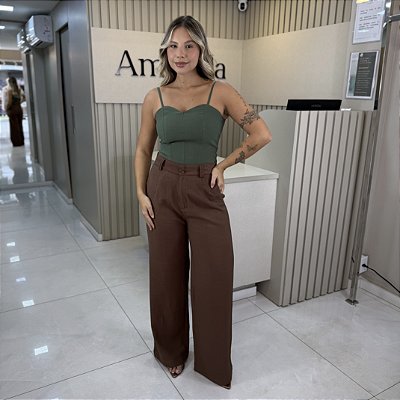 CALÇA APLIQUE MARROM