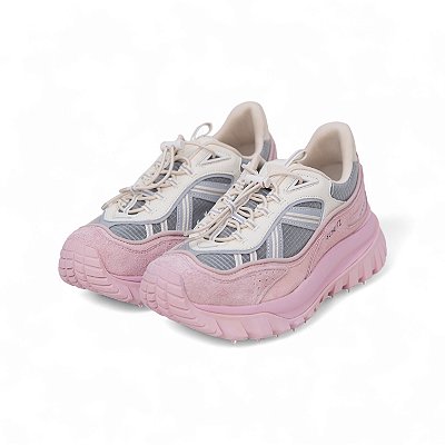 TENIS COURO BRANCO E ROSA
