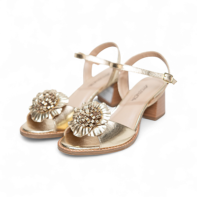 SANDALIA COURO METALIZADO