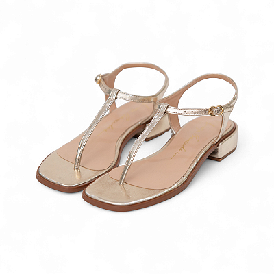 SANDALIA RASTEIRA COURO METALIZADO