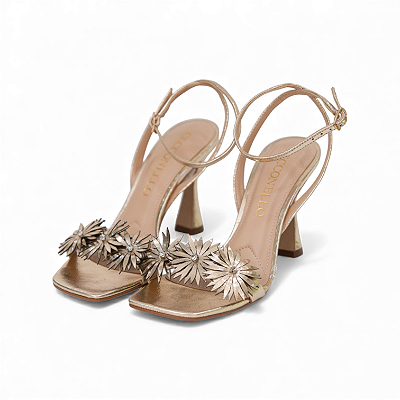 SANDALIA COURO METALIZADO