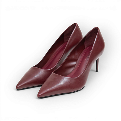 SCARPIN COURO LISO