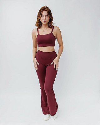Conjunto flare marsala com top regulagem
