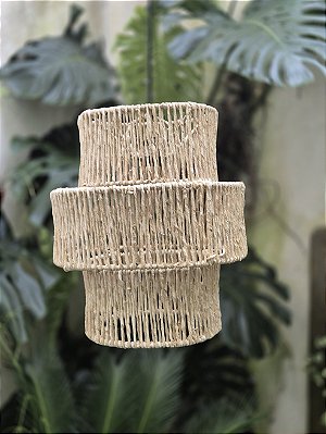 LUMINARIA ARAMADA EM PALHA TRIPLA 36 X 42 CM