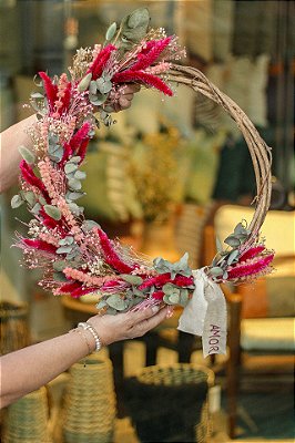 Guirlanda "Amor' com flores desidratadas