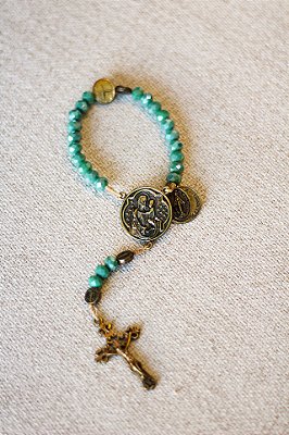 TERÇO DE BOLSO, TOM AZUL TIFFANY