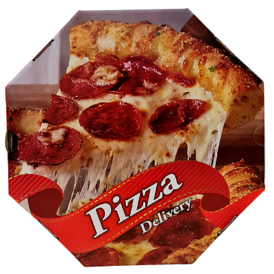 Caixa Para Pizza Oitavada 35cm x 3cm - 25 Unidades