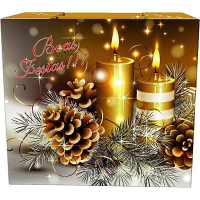 Caixa de Natal "Boas Festas" – Modelo Grande - Kit com 20 Unidades