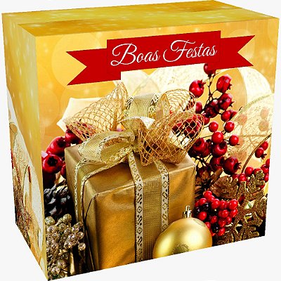 Caixa de Natal Grande "Boas Festas" L 418- Kit com 10 Unidades