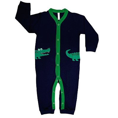 Macacão Longo Bebê/Infantil Mangas Longas Jacaré