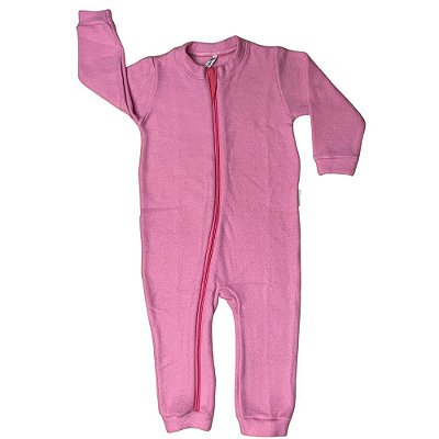 Macacão Longo Infantil Mangas Longas Soft Pink