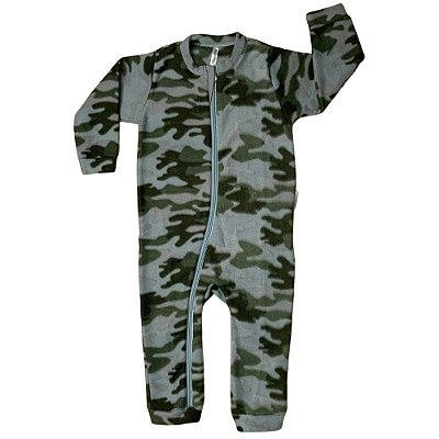 Macacão Longo Infantil Mangas Longas Soft Camuflado