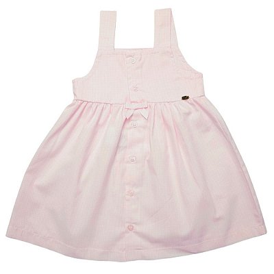 Vestido Bebê/Infantil Xadrez Rosa