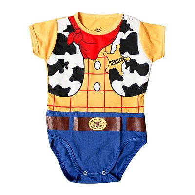 Body Bebê Mangas Curtas Woody Toy Story
