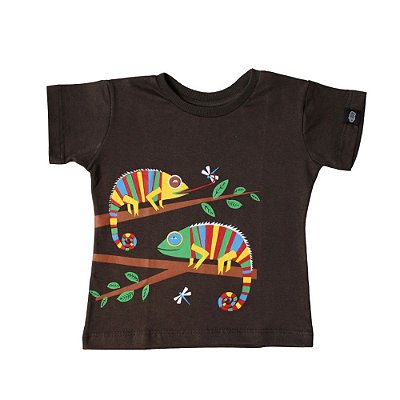 Camiseta Bebê Mangas Curtas Camaleão