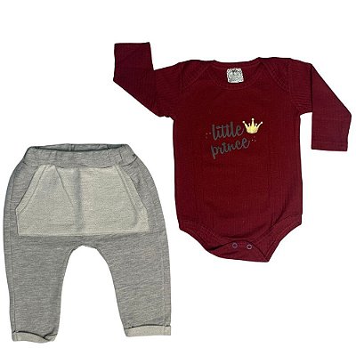 Conjunto Bebê Body Mangas Longas E Calça Saruel Little Prince