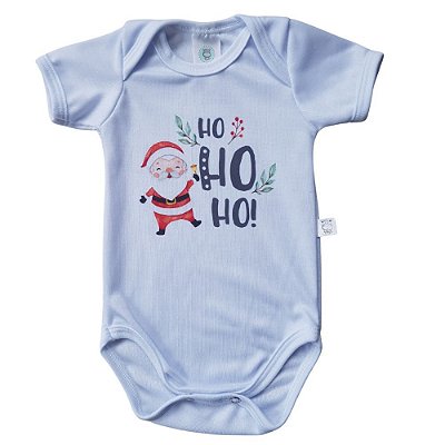 Body Bebê Mangas Curtas Natal Noel Ho Ho Ho