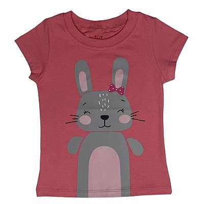 Camiseta Infantil Mangas Curtas Coelhinho