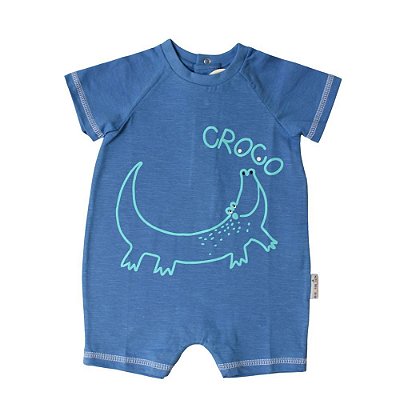 Macacão Curto Bebê Mangas Curtas Croco