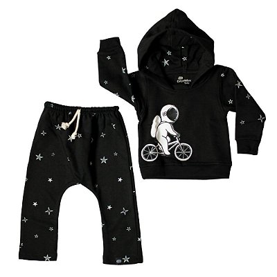 Conjunto Bebê Moletom E Calça Astronauta na Bike
