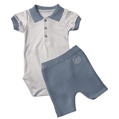 Conjunto Bebê Body Mangas Curtas E Shorts Thobias