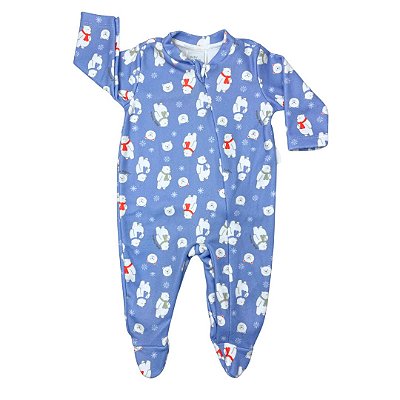 Macacão Longo Mangas Longas Bebê Urso Polar