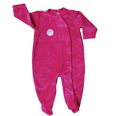 Macacão Longo Bebê Mangas Longas Plush Girafinha - RN (brinde saída maternidade)