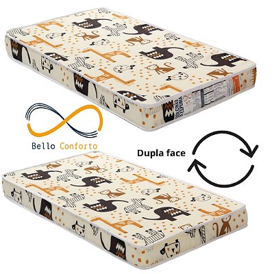Colchão de Berço Americano dupla face Safari 70x130x10 Bello Conforto