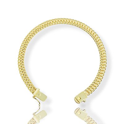 Pulseira Grumet Lacraia 6mm Fecho Gaveta Banhada A Ouro 18k PUL048