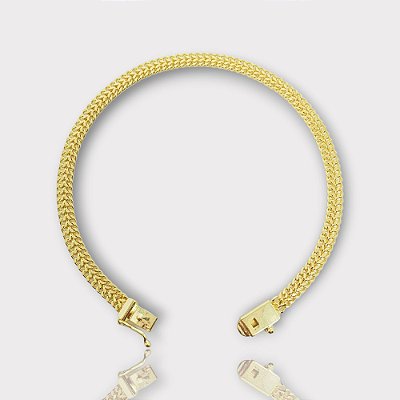 Pulseira Grumet Lacraia 4,5mm Fecho Gaveta Banhada A Ouro 18k PUL047