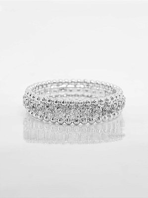 Anel Cravejado 1 Fileira Banhado A Ouro Branco ANL006