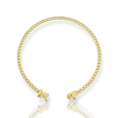 Pulseira Grumet 3mm Fecho Gaveta Banhada A Ouro 18k PUL036
