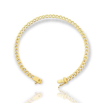 Pulseira Grumet 4mm Fecho Gaveta Banhada A Ouro 18k PUL043