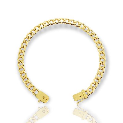 Pulseira Grumet 6mm Fecho Gaveta Banhada A Ouro 18k PUL031