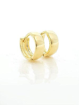 Brinco Masculino Par Argola Lisa (11X4,5mm) Banhado A Ouro 18k BRI114