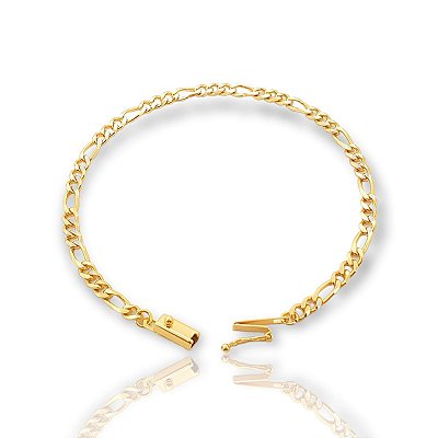 Pulseira 3 Por 1 2,5mm Fecho Tradicional Banhada A Ouro 18K PUL003