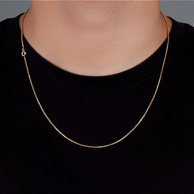 Corrente Veneziana 60cm 1,2mm Fecho Tradicional Banhada A Ouro 18k COR006
