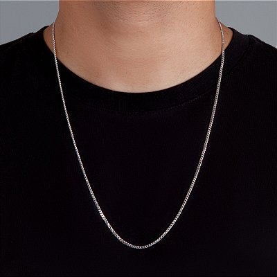 Corrente Grumet 70cm 2,3mm Fecho Tradicional Banhada A Ouro Branco COR015