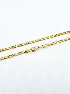 Corrente Grumet 70cm 4mm Fecho Tradicional Banhado A Ouro 18K COR016