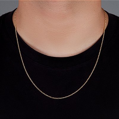 Corrente 3 por 1 - 60cm 1,4mm Fecho Tradicional Banhada A Ouro 18k COR020