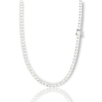 Corrente Riviera 60cm 4mm Fecho Gaveta Banhada A Ouro Branco COR030