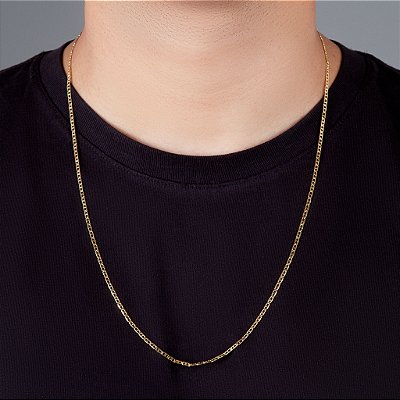 Corrente Piastrini 70cm 2,5mm Fecho Tradicional Banhada A Ouro 18k COR034