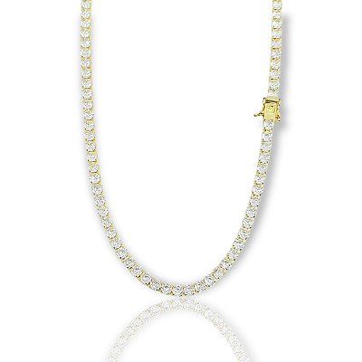 Corrente Riviera 50cm 4mm Fecho Gaveta Banhada A Ouro 18k COR038