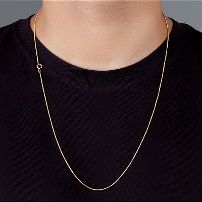 Corrente Rabo De Rato 70cm 1,2mm Fecho Tradicional Banhada A Ouro 18k COR047